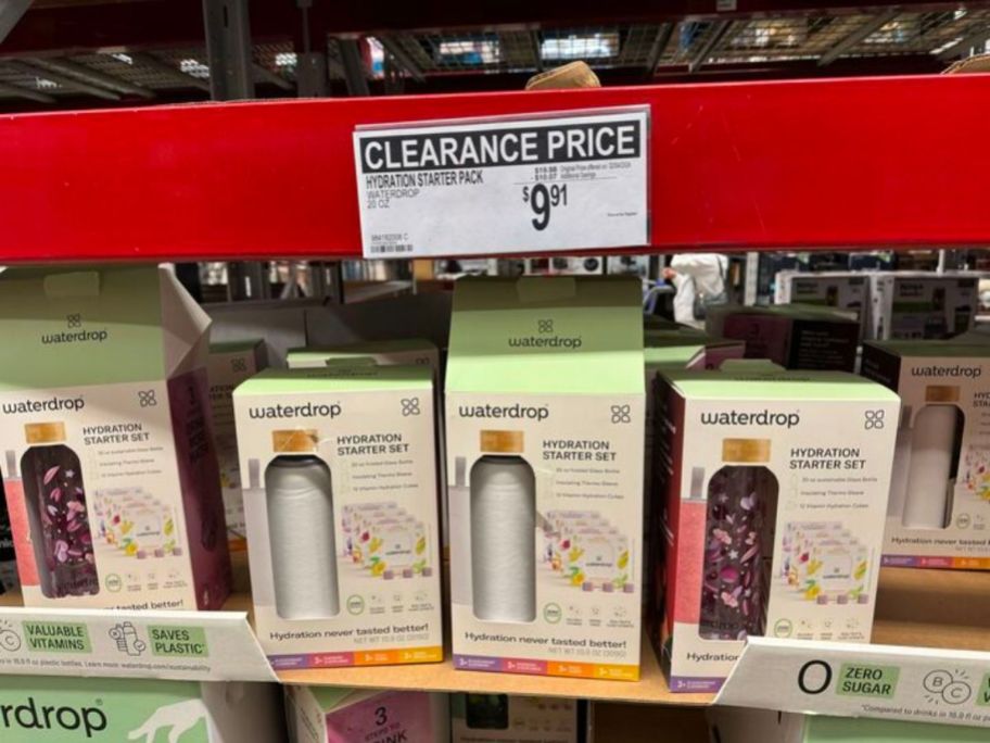 Waterdrop Hydration Starter Packs on clearance shelf at Sam's Club