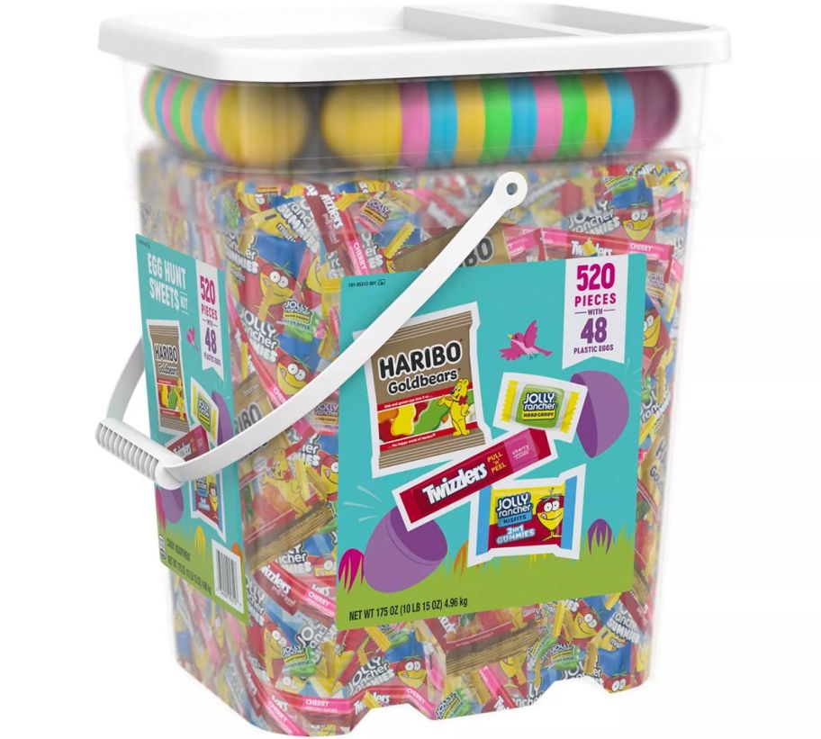 HARIBO, JOLLY RANCHER & TWIZZLERS Assorted Easter Candy in a big plastic canister