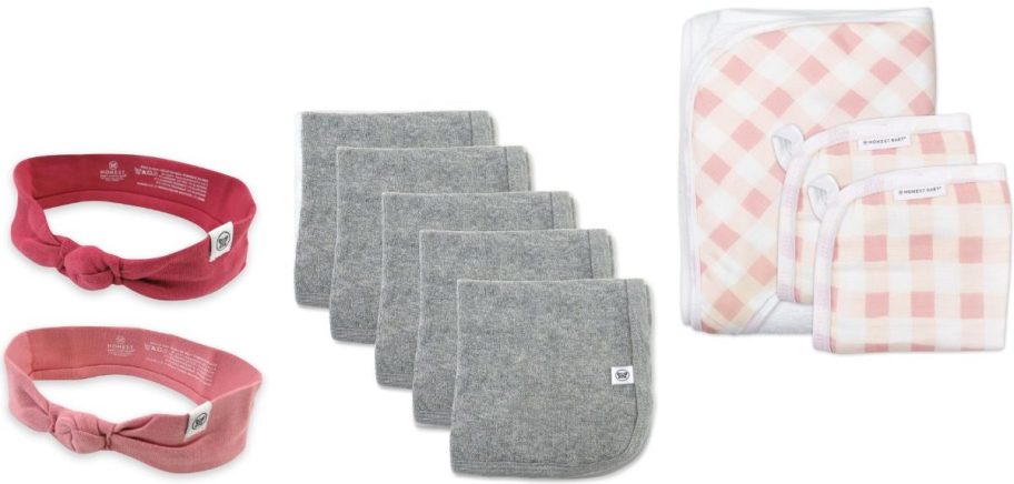 HonestBaby Headbands, washcloths and towel set
