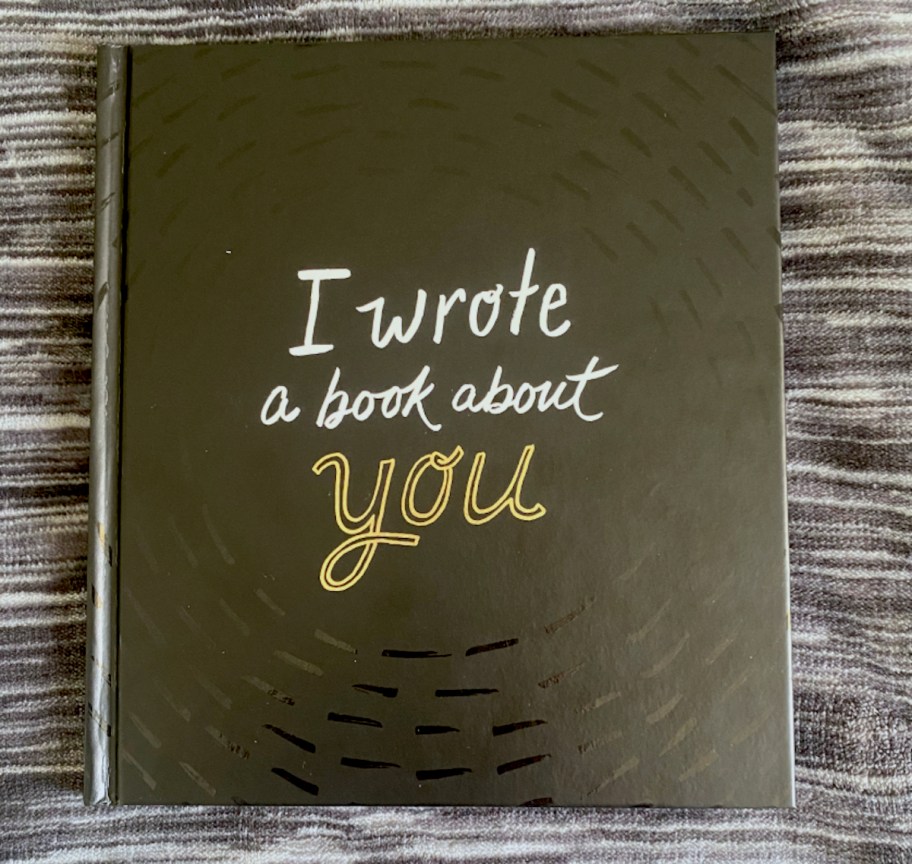 I Wrote a Book About You book on blanket