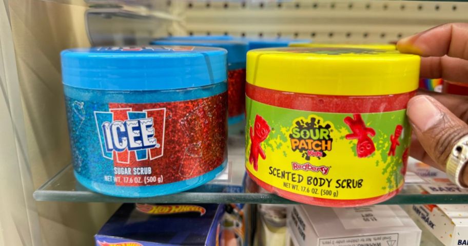 Icee & Sour Patch Kids Scented Body Scrubs in Hobby lobby