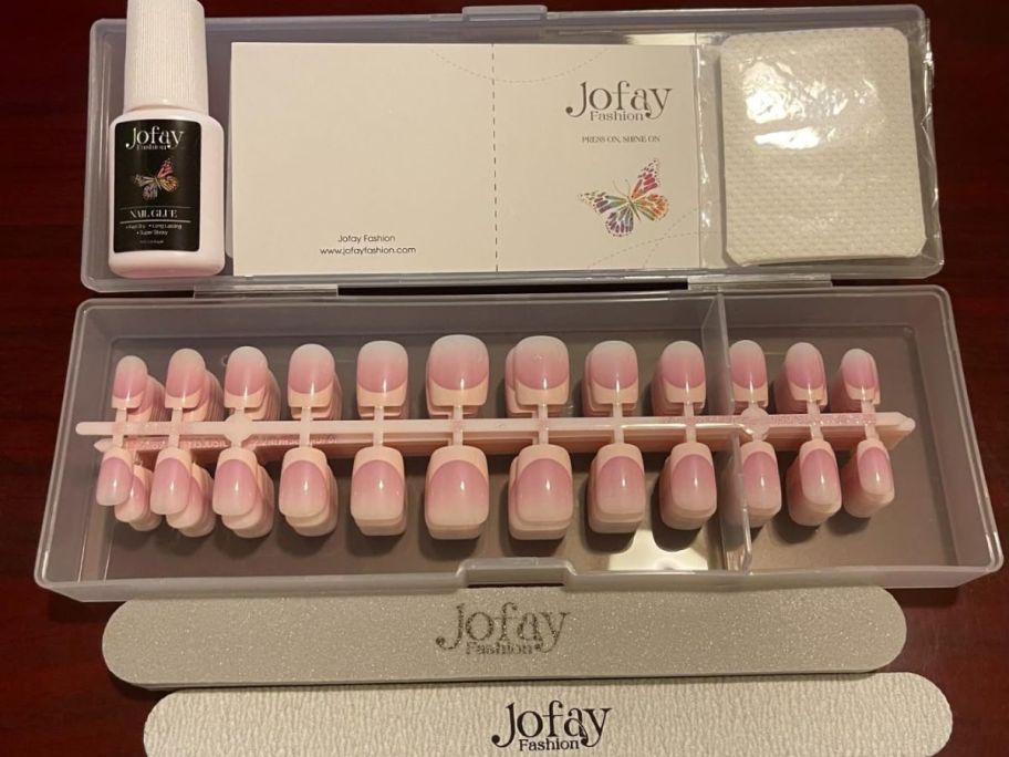 A jofay french tip press on nails set