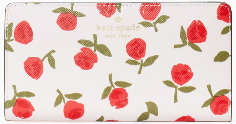 red rose print wallet