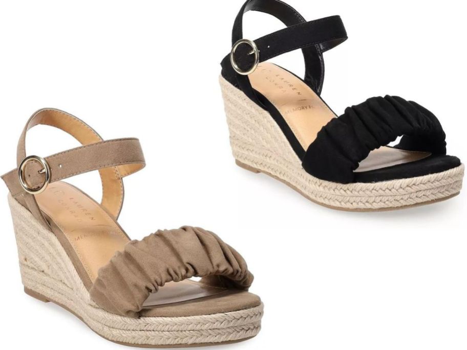 Stock image of 2 LC Lauren Conrad Yuki Women's Wedge Sandals