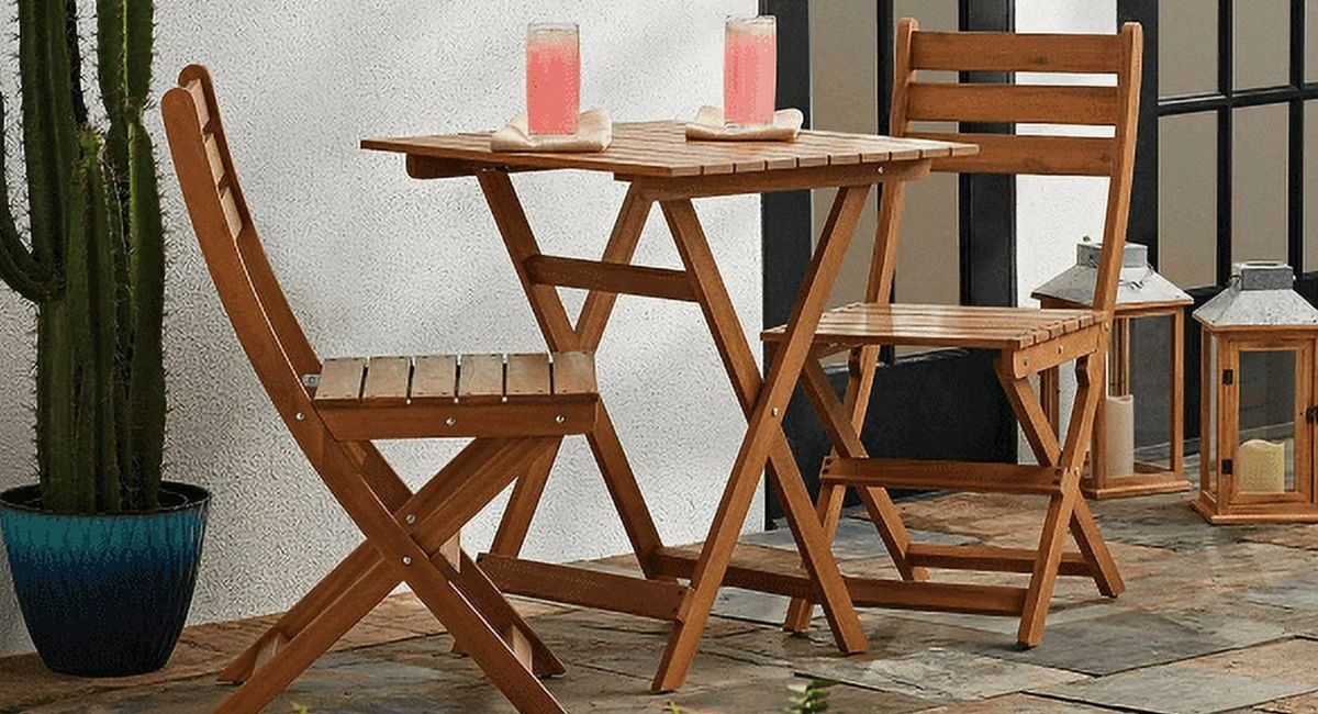 45% Off Walmart Patio Furniture | 3-Piece Wood Bistro Set Only $86 Shipped (Reg. $148)