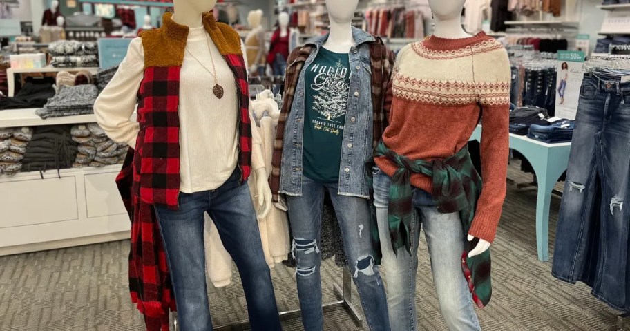 mannequins in store modeling clothing