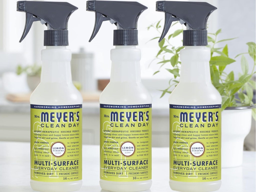 3 bottles of Mrs Meyers Clean Day Lemon Verbena All Purpose Cleaning Spray