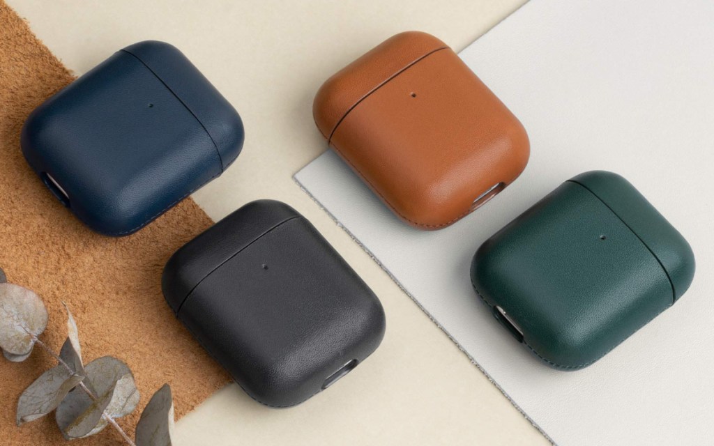 4 leather AirPods cases in various colors