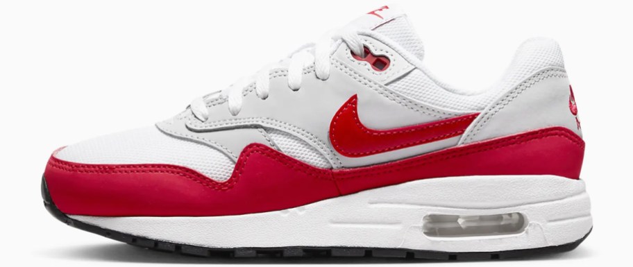red and light grey nike air max sneaker