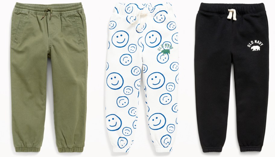 three pairs of boys joggers