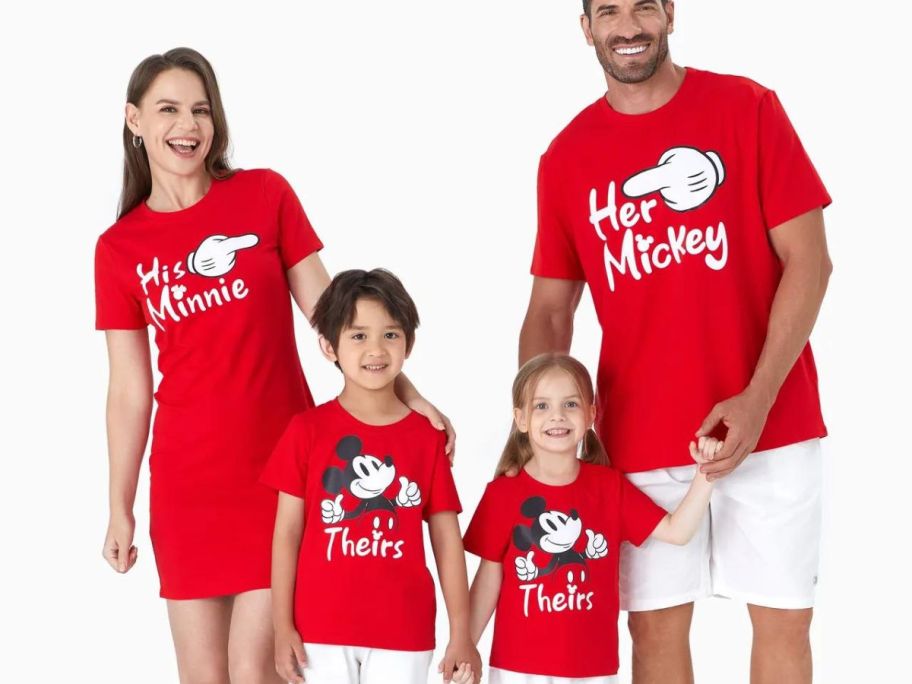 Family of 4 wearing disney Matching Family Outfits from PatPat