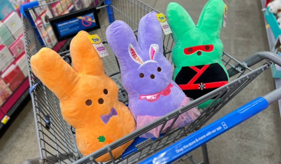 peeps easter bunny plushes in walmart cart