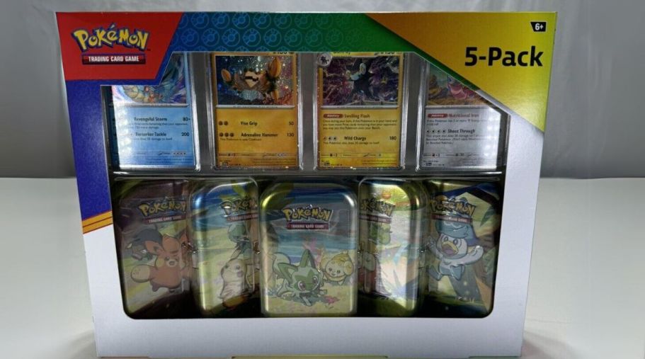 Pokémon Scarlet & Violet Series 5-Pack Mini Tins + 4 Promo Cards Only $29.97 Shipped on Costco.com