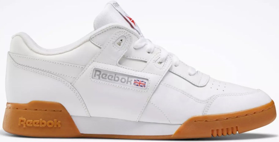 white leather reebok sneaker