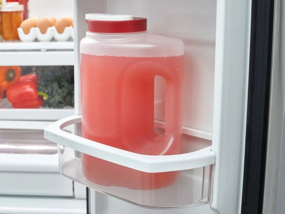 Rubbermaid Mixermate Pitcher in the door of a refrigerator