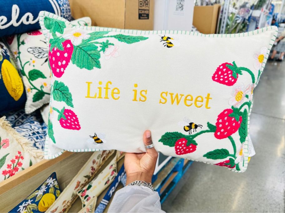 Sam's Club Member's Mark Spring Throw Pillow in Strawberry Life is Sweet