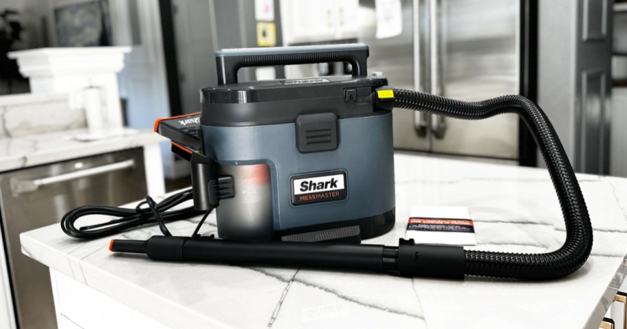 Shark MessMaster vacuum on kitchen counter