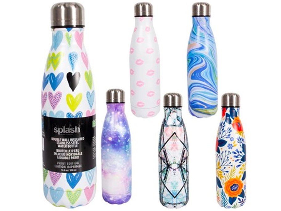 Splash Double Wall Insulated Printed Stainless Steel 16.9oz Bottle