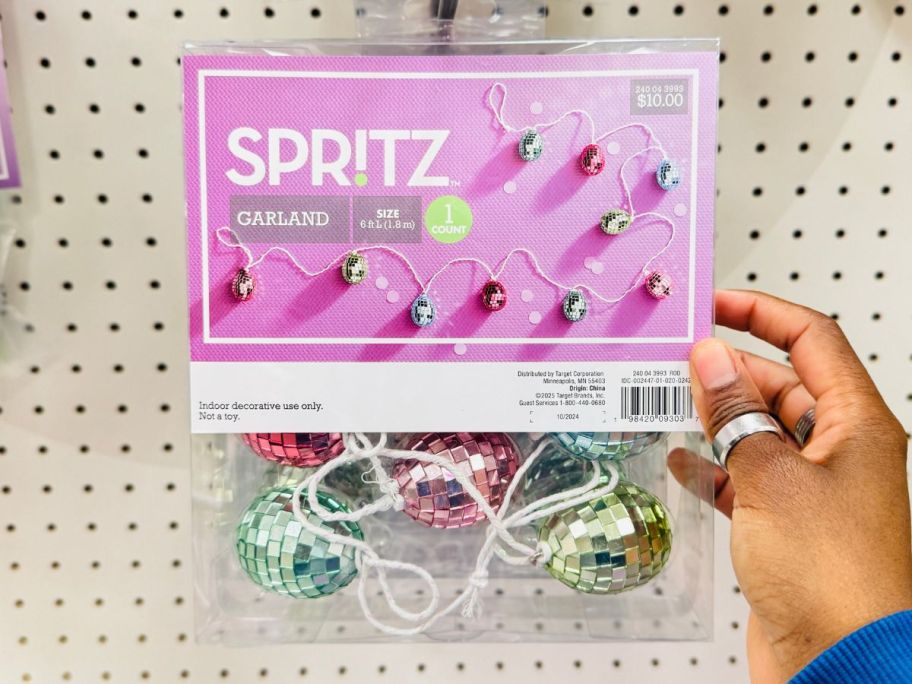 Spritz Disco Easter Egg Garland in hand in store