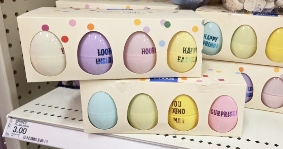 boxes of easter eggs with sayings printed on them