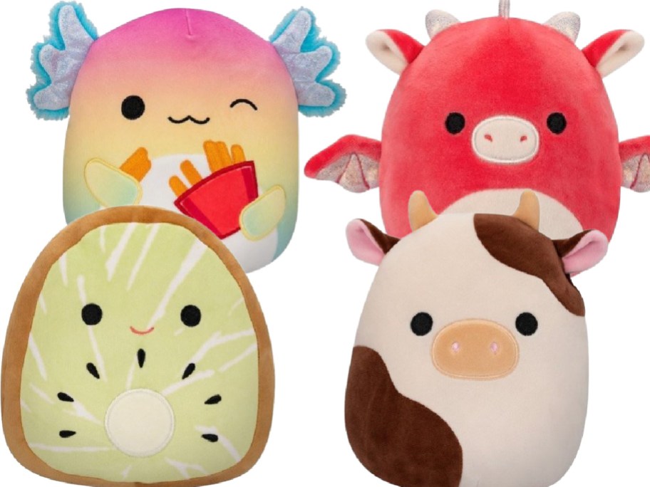 Stock images of 4 Squishmallos Flip-A-Mallow Plush
