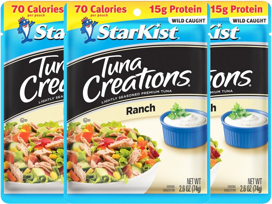3 packs of StarKist Tuna Creations Ranch