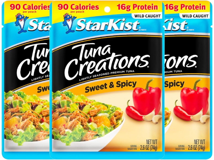 3 packs of StarKist Tuna Creations Sweet & Spicy