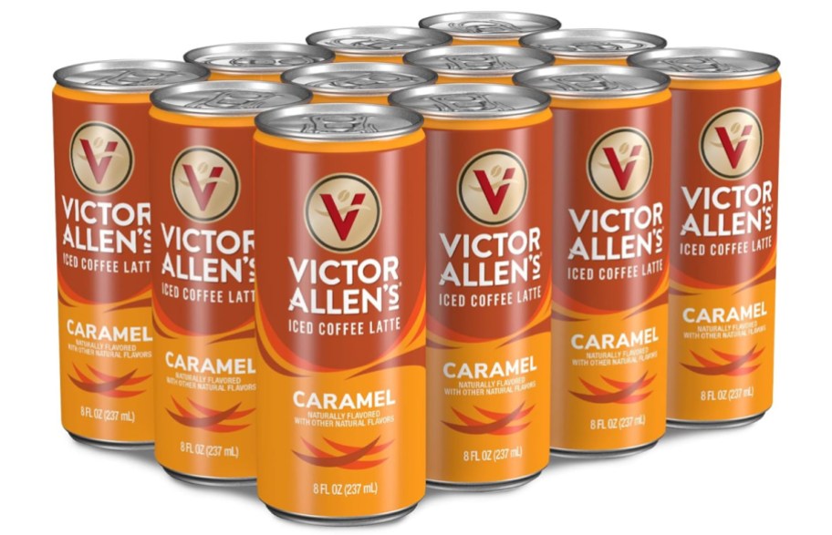 Stock image of Victor Allen's Coffee Iced Canned Coffee Latte 12 Pack - Caramel