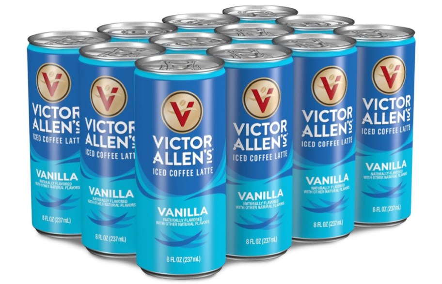 Stock image of Victor Allen's Coffee Iced Canned Coffee Latte 12 Pack - Vanilla