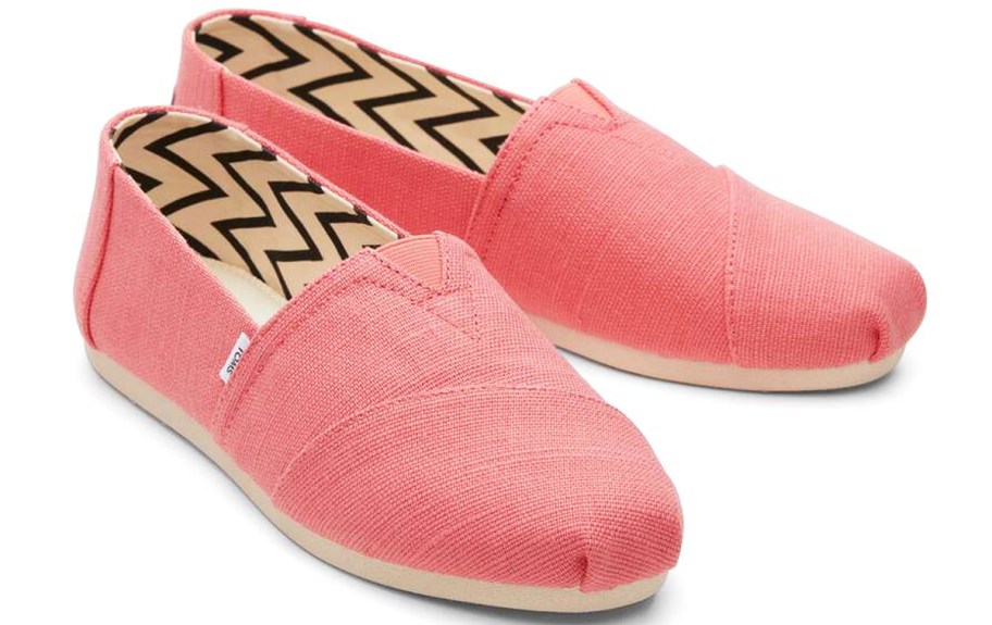 pink canvas toms shoes