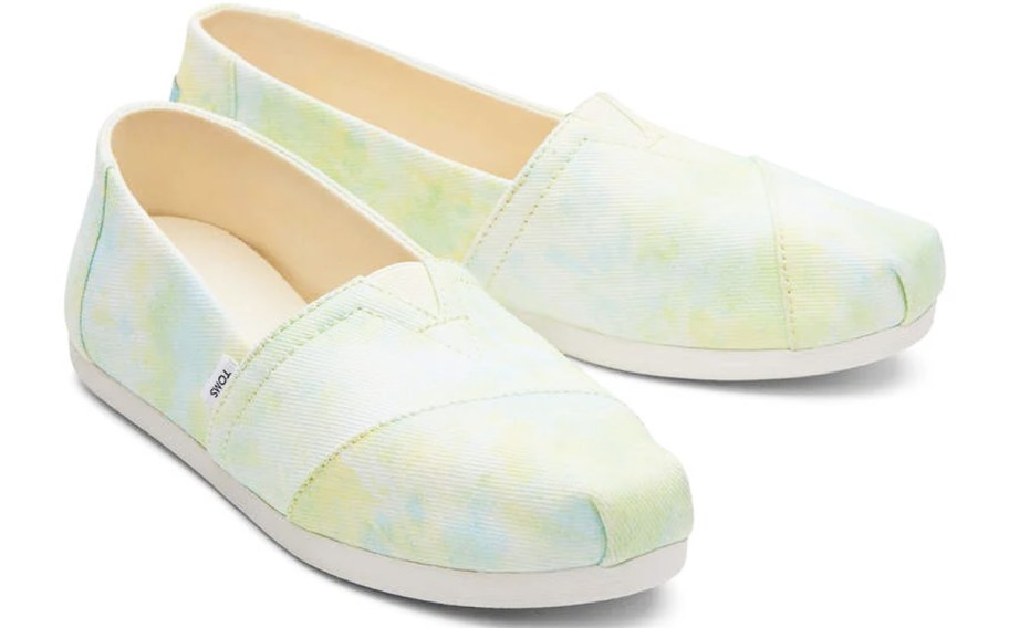 light green and blue tie dye shoes
