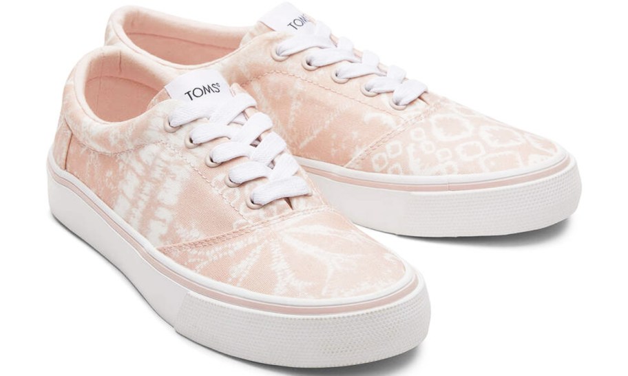 light pink and white tie dye print sneakers