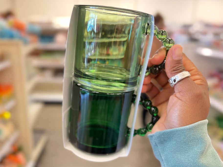 Target Bullseye Green Glass Mugs