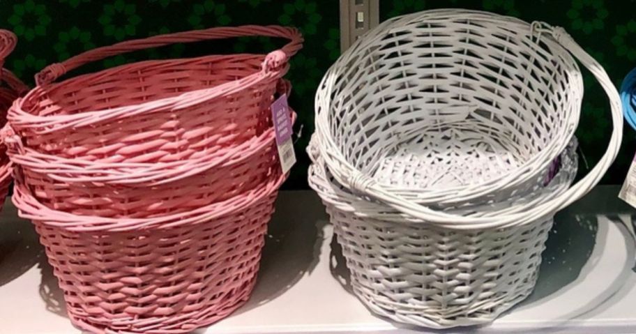 Spritz tradtional woven easter baskets on the shelf at Target