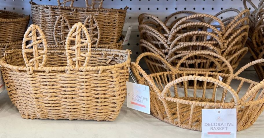 Bullseye's Playground woven baskets on the shelf at Target
