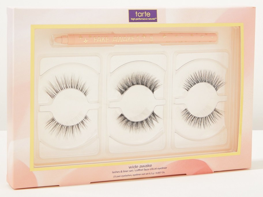 gift set of lashes and fake awake eyeliner