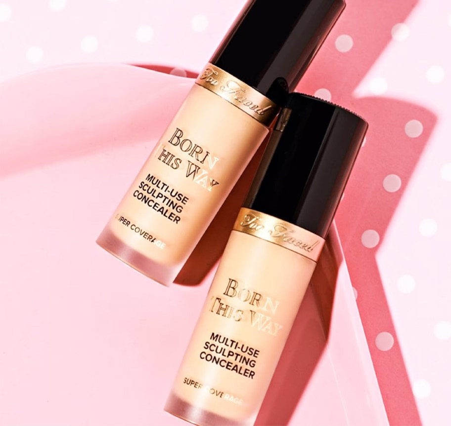 two tubes of Too Faced Born This Way Concealer