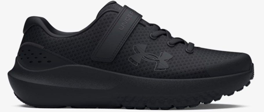 all black under armour running shoe