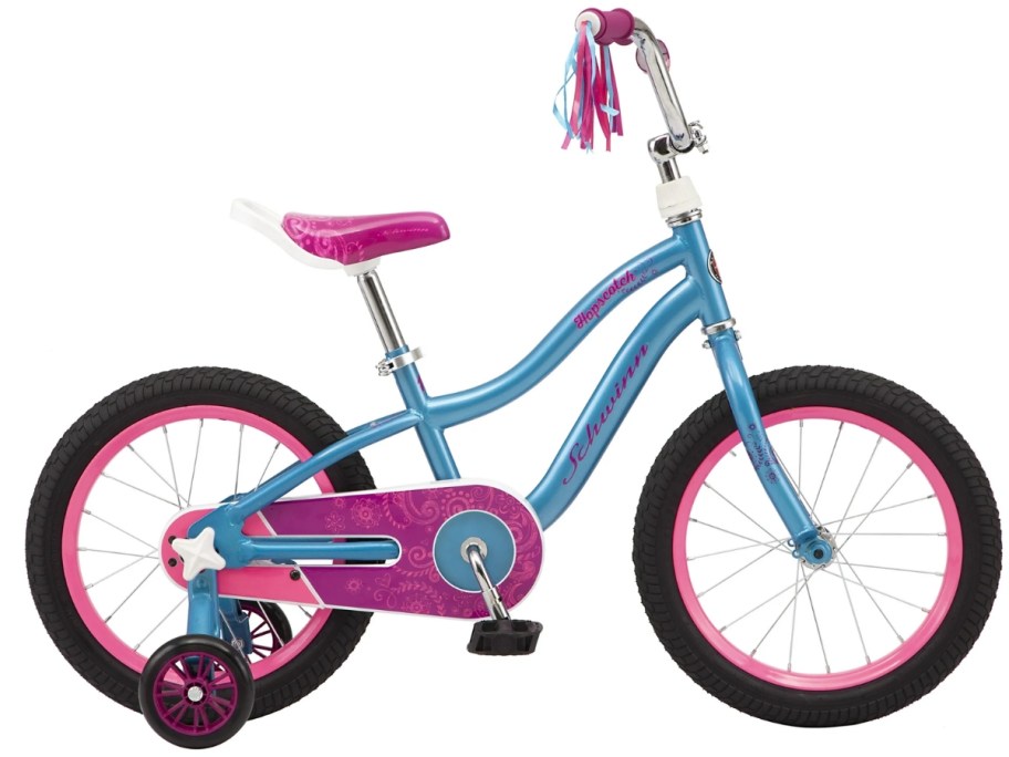 pink and teal Schwinn girl's bicycle