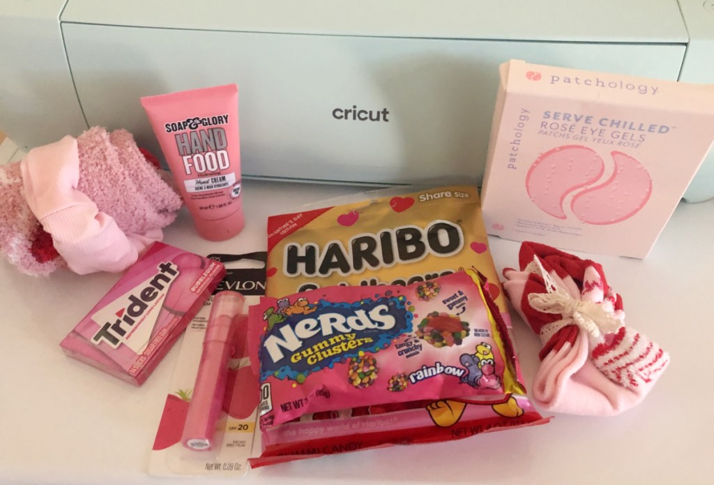 Pink Valentine's Day Gift Basket Items