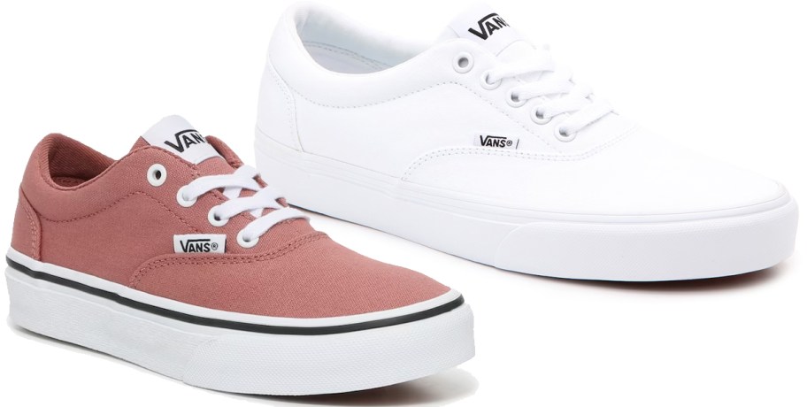 pink and white vans sneakers