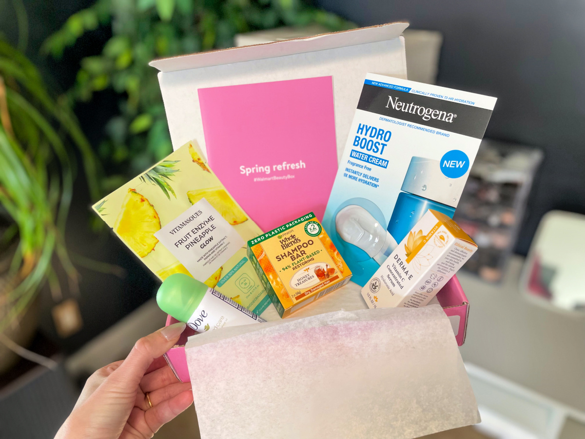 Walmart Spring Beauty Box showing the different items