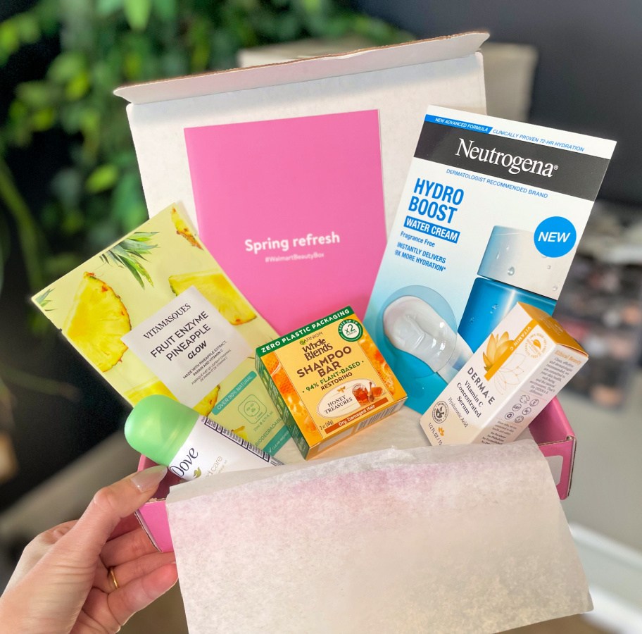 Walmart Spring Beauty Box showing the different items