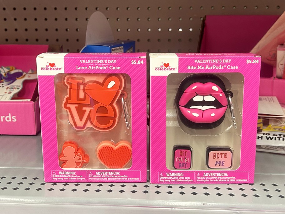 valentines themed airpod case sets on store shelf