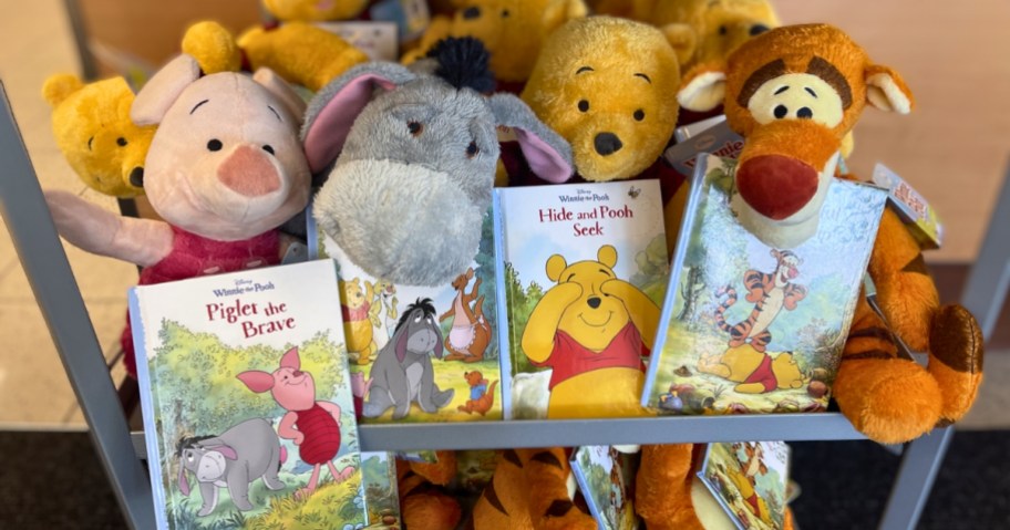 winnie the pooh, piglet, tigger, and eeyore kohl's cares plushes with books in store