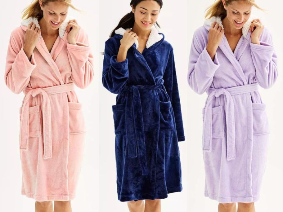 3 women wearing Sonoma's robes