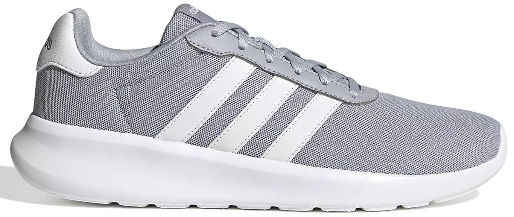 light grey and white adidas running shoe