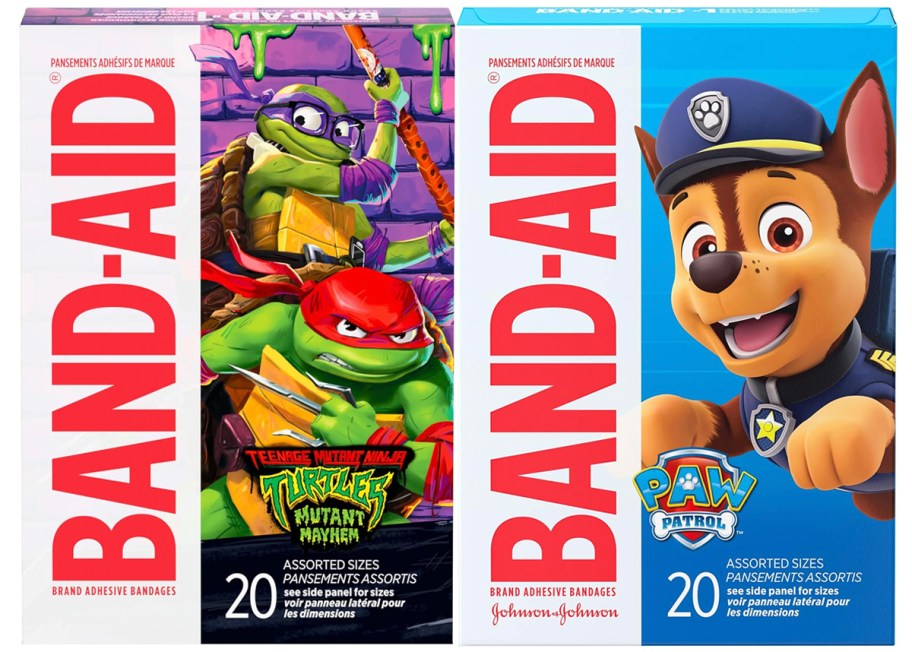 band aid tmnt and paw patrol band aid boxes