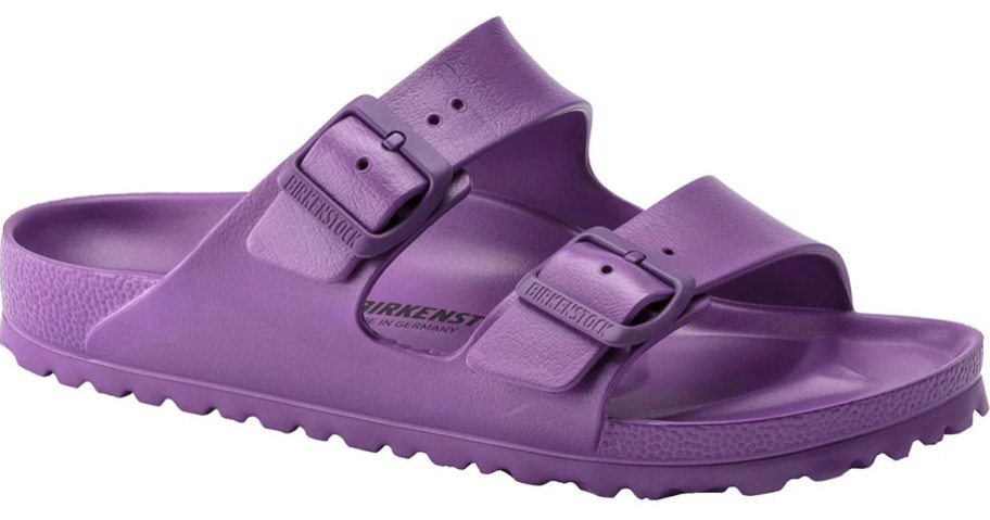 purple birkenstock sandal stock image