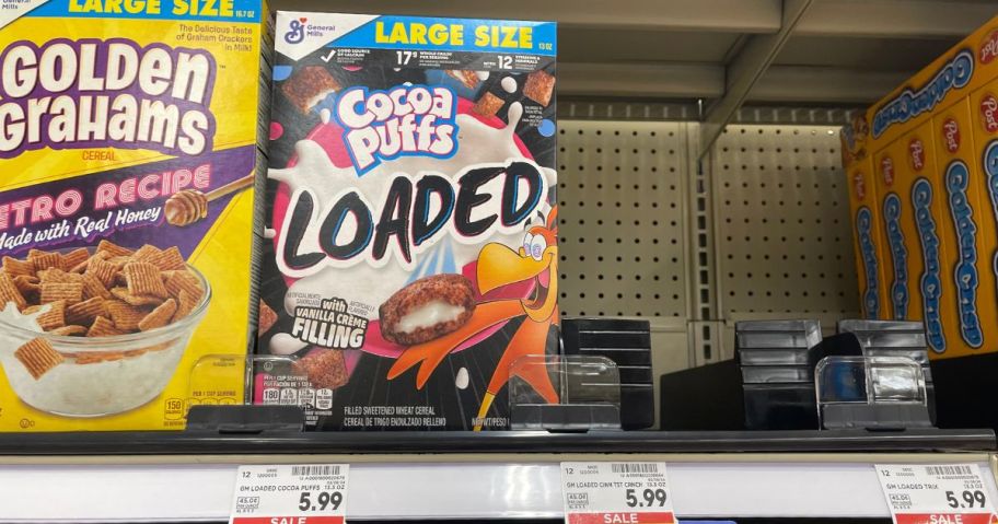 general mills loaded cereal on shelf